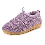 RockDove Damen Camper Moc Slipper mit Sherpa-Fleece, violett, 38 EU