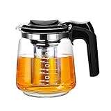T24 Teekanne aus Glas mit Siebaufsatz Hitzebeständig herausnehmbaren Edelstahl Filter...
