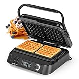 N8WERK Premium Waffeleisen für Belgische Waffeln | Starke 1.600 Watt, doppelte...