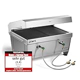 BURNHARD Camping Gasgrill JONES Edelstahl Klappgrill mit Deckel 2-Brenner 6,4 kW inkl....
