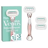 Gillette Venus Deluxe Smooth Sensitive Rosegold Rasierer Damen, Damenrasierer +...