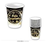 FIESTAS GUIRCA | 6 Pappbecher Geburtstag (240 ml) (9 cm) - Tischdekoration für...