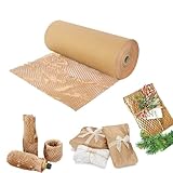 Verpackungspapier Rolle 38cm x 30m, Recycelbares Waben Packpapier Kraftpapier Rolle...