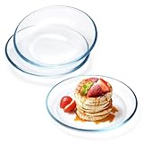 NUTRIUPS Glasteller, 17.8cm Dessertteller Glas, 3 Stück Essteller Glasteller Klein,...