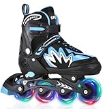 TOMSHOO Rollschuhe, Inliner Roller Skates mit 4 Größen Verstellbar, LED...