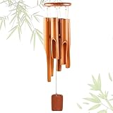 DONGDA Bambus Windspiel, 6 Rohre Windspiel Holz Draußen Glockenspiel Garten Windspiele...