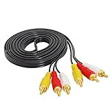 Premium 3 m RCA/Phono-Stecker auf RCA Audio Video AV TV Kabel – hochwertiges AV-Kabel...