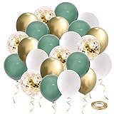 Grüne Luftballons UNOEYSAT Retro Olive Salbei Grün Gold Weiß Helium Ballons...