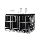 Back Cycle Basket, Folding Metal Cycle Basket, Schoolbag Cycle Basket with Removable Inner...