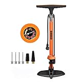 GOBKO Bike Standpumpe, Standluftpumpe, Fahrradpumpe mit großem Manometer zur...