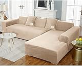 uyeoco Samt Sofabezug L-Form Couchbezug Weich 1 Stück Elastische Lounge-Sessel...