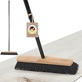 Hausfelder Besen mit Stiel, Zimmerbesen 30 cm breit, Kehrbesen mit weichen...