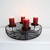 Adventskranz Metallschale schwarz Ø 36 cm