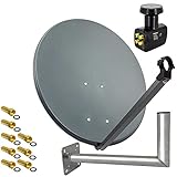 Premium X Satelliten-Komplettanlage 80cm Satellitenantenne Anthrazit...