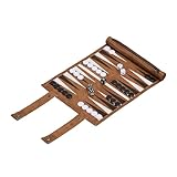Relaxdays Backgammon, Reisespiel zum Aufrollen, inkl. Zubehör, Spielfeld BxT:...