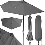 Kingsleeve® Sonnenschirm Halbrund 2,7m Abdeckung UV-Schutz 80+ Balkon Terrasse Halbschirm...