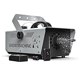 Schneemaschine mit Fernbedienung 1200W, Nebelmaschine Effektmaschinen LED-RGB-Lichtern,...