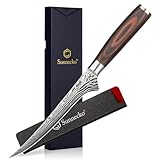 Sunnecko 15cm Filetiermesser Küchenmesser, Fischmesser Profi Messer - Fleischmesser mit...