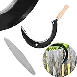 BAUSTER® Set Hochwertige Sichelsensen mit Wetzstein, Scharf Sickle, 35 cm...
