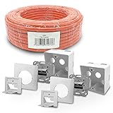 ARLI CAT 7 25m Verlegekabel Netzwerkkabel CAT.7 + 2X Cat6a Netzwerkdose...