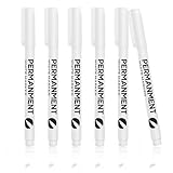 Sumajuc 6 x weißer Permanentmarker, 1 mm weißer Stoffstift, schnell trocknend,...