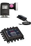 GSS Set 5/8 Multischalter + Grundig Quad LNB - 8 Teilnehmer 1 Satellit - Matrix,...
