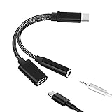 Dacvgog Typ C auf 3,5 Mm Laden Audio 2 im 1 USB C Splitter KopfhöRer AUX Audio Kabel für...