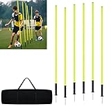 YRHome Slalomstangen Fussball Set 150cm Slalom Poles 6 Slalom Stangen mit Erdspieß...
