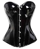 KUOSE Damen Body Shaper Dessous Gothic PVC Kunstleder Corsage Mieder Top Schwarz...