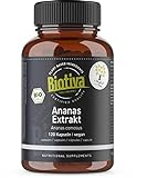 Biotiva Bio Ananas Extrakt 120 Kapseln - 500mg - Bromelain - natürliches Ananasenzym -...
