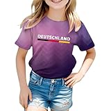 LOIJMK T-Shirt Kinder 2024 EM Fussball Trikot Mit Nummer Kurzarm Baumwolle Sport Mädchen...