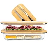 GUTHE Lifestyle Aufschnittboxen für Kühlschrank glas, 2 Frischhaltedosen aus Glas mit...