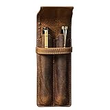 Contacts Stifteetui aus echtem Leder, handgefertigt, Vintage-Stifthalter,...