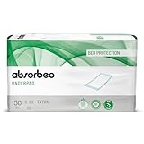 Absorbeo EXTRA Bettschutzunterlagen 30 Stück, Super Dry Effekt, Komplettschutz,...