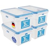 ATHLON TOOLS 4x 3L Frischhaltedosen-Set in Gastro-Qualität - 100% luftdicht und...