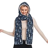 Pashmina-ähnliche Damenschals und -wickel, trendiger Winter-Baum, mit Kapuze, mit...