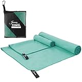 JASUEN Mikrofaser Handtuch Set-Badetuch Groß(180x80cm)+Handtüch Klein(80x40cm)-Leicht...