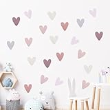 72 Stück Wandsticker Kinderzimmer Sticker Boho Herzen Wandtattoo für Wände, Möbel,...