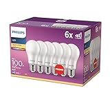 Philips LED Classic E27 Lampen 6-er Pack (100 W), matte LED Lampen mit...