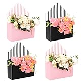 FYSUIMU 4 x Blumenumschläge, leere Blumen-Streifen-Papierbox, Floristenstrauß,...