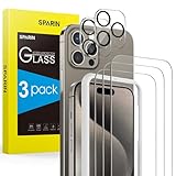 SPARIN Panzer Schutz Glas mit Rahmen-Installationshilfe,mit iPhone 15 Pro Kamera...