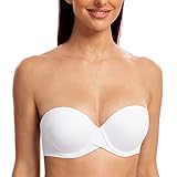 MELENECA Damen Push-Up Trägerlos BH - Bügel BH mit geformte Cups Weiß 85B