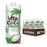 Vita Coco - gepresstes Kokoswasser 6x1L, natürlich hydrierend mit Wasser,...