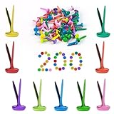 TOPCZY 200Stks Papierverschlüsse, 8mm x 19mm Metall Bunte Brads, Dekorative...