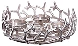 Brandsseller Adventskranz Ø 28 cm | Weihnachtskranz | Aluminium | Silber |...