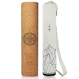 Mosswell Yogamatte aus Kork & TPE - 4mm rutschfest phthalatfrei (Mit Hilfslinie)