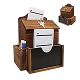Vorschlagsbox,Wahlbox | Wandmontierbarer Holz-Briefkasten Mit 2 Fächern & Schloss,Für...