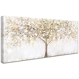 Bling Gelb Baum Mit Rahmen Leinwand Bilder Abstrakte Landschaft Bild auf Leinwand Malerei...