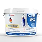 Preismaxx Wandfarbe weiß 10l Extrem Weiss Innenfarbe sehr hohe Deckkraft Klasse...