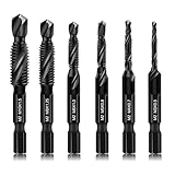 Upgraded 6er-Pack Kombi-Bohr- und Gewindebohrer-Set Metrisch- 6542 M2 HSS Stahl...